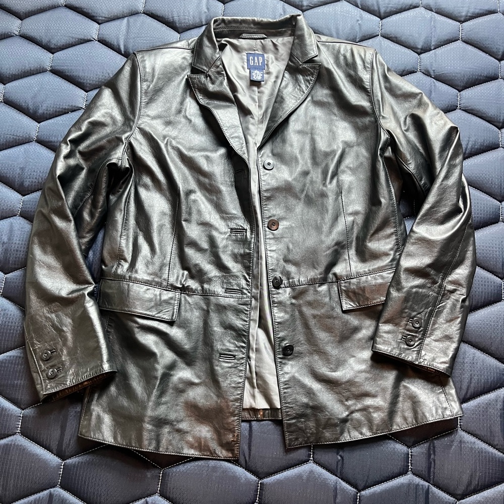 Gap Black Oversized Leather Jacket - image 6